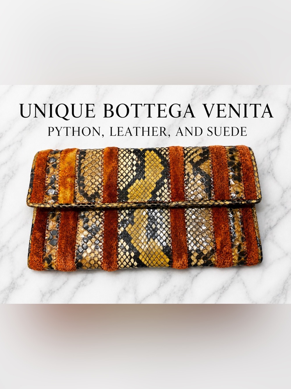 Hard to find Bottega Veneta Snakeskin, Velvet & Suede Handbag